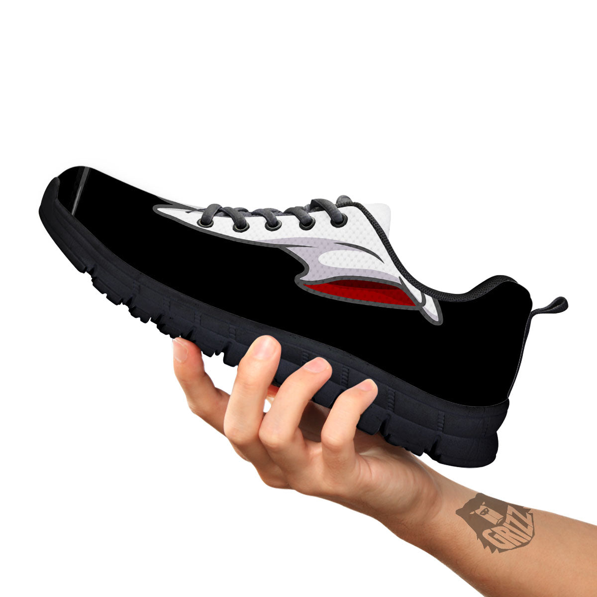 Cute Ghost Dap Print Black Sneaker-grizzshop