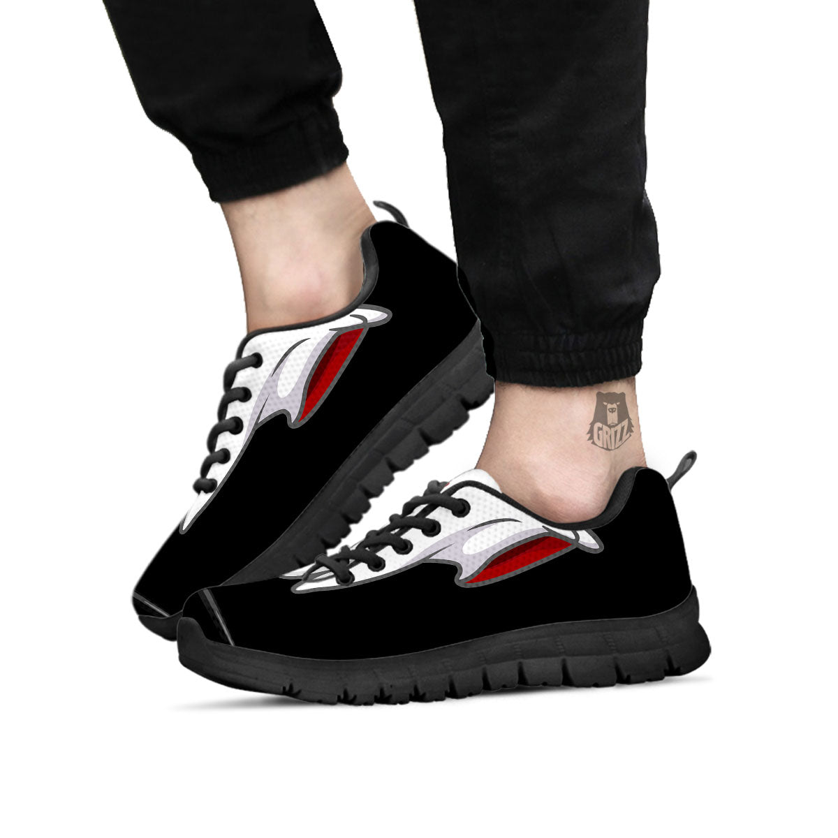 Cute Ghost Dap Print Black Sneaker-grizzshop