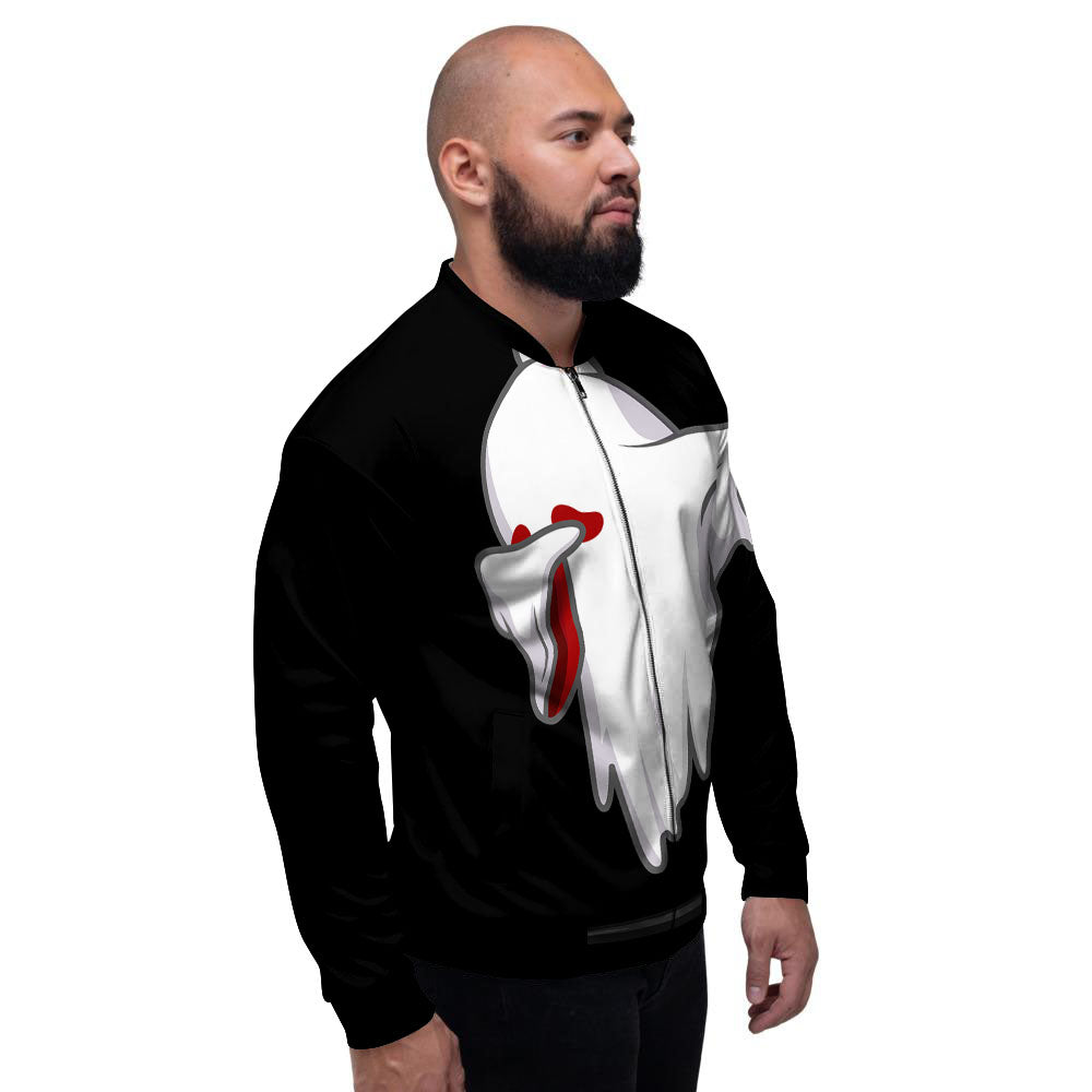 Cute Ghost Dap Print Men's Bomber Jacket-grizzshop