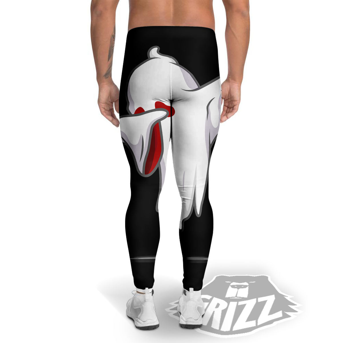 Cute Ghost Dap Print Men's Leggings-grizzshop