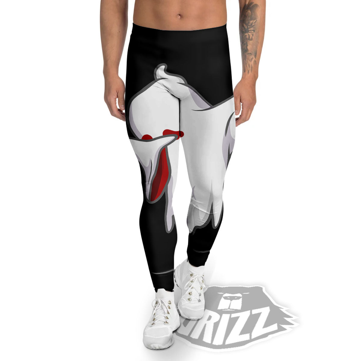 Cute Ghost Dap Print Men's Leggings-grizzshop