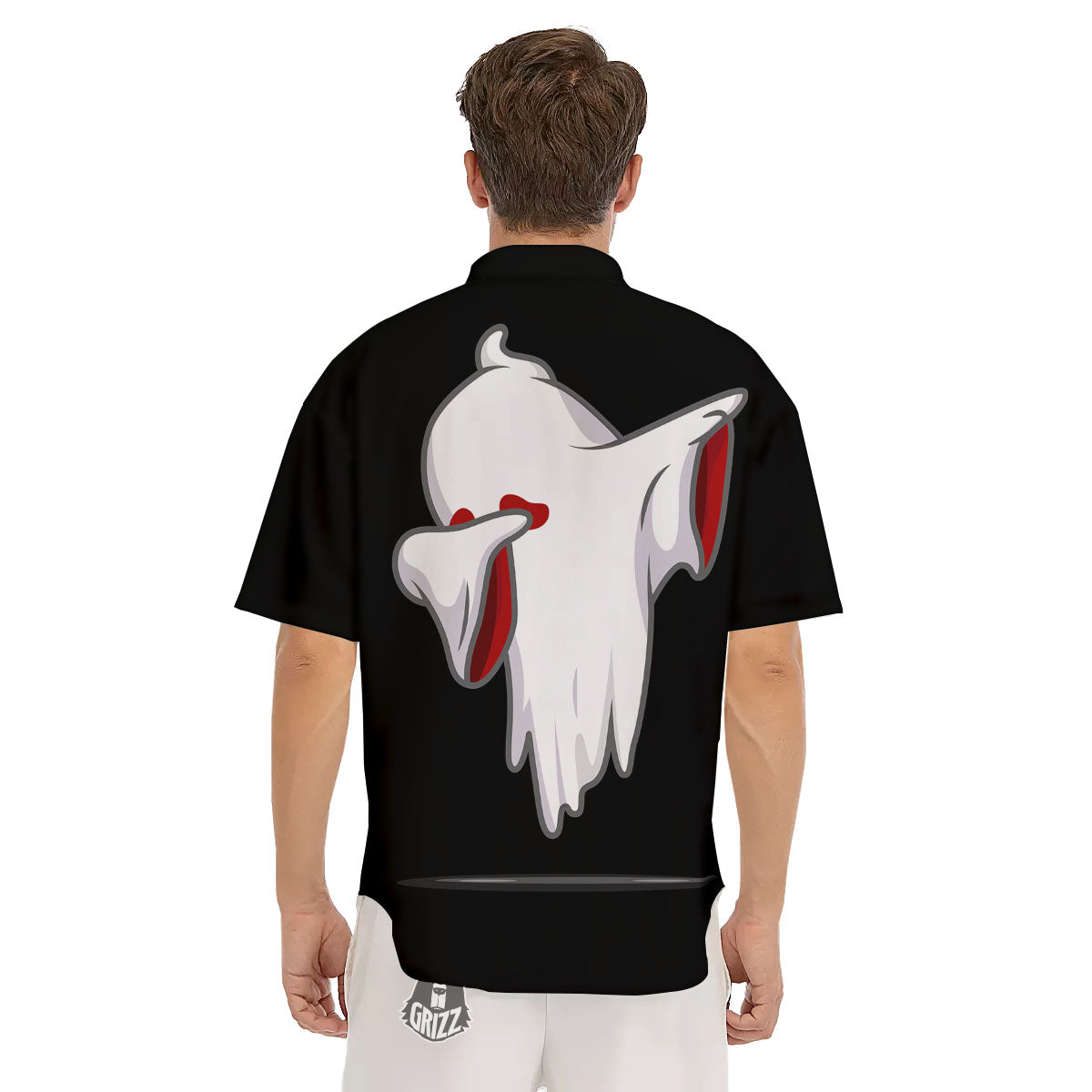 Cute Ghost Dap Print Men's Short Sleeve Shirts-grizzshop