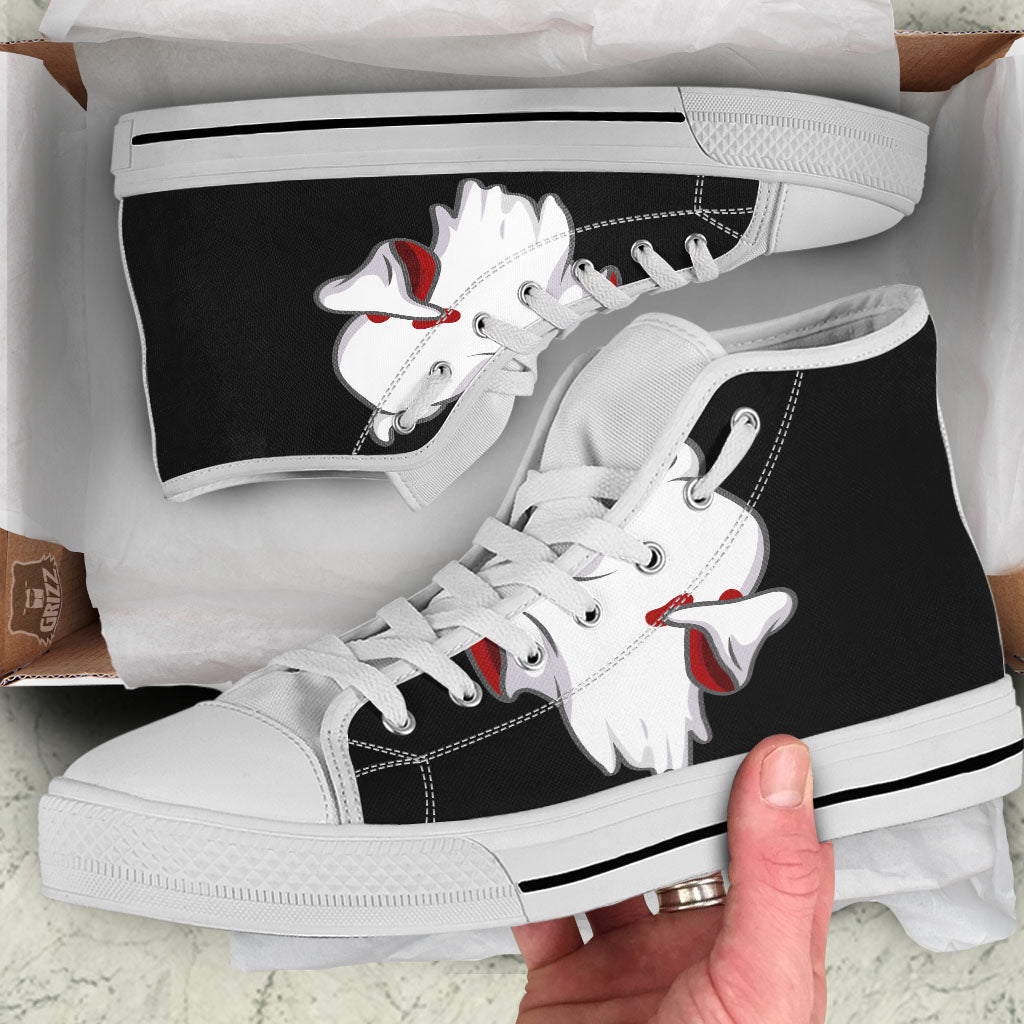 Cute Ghost Dap Print White High Top Shoes-grizzshop