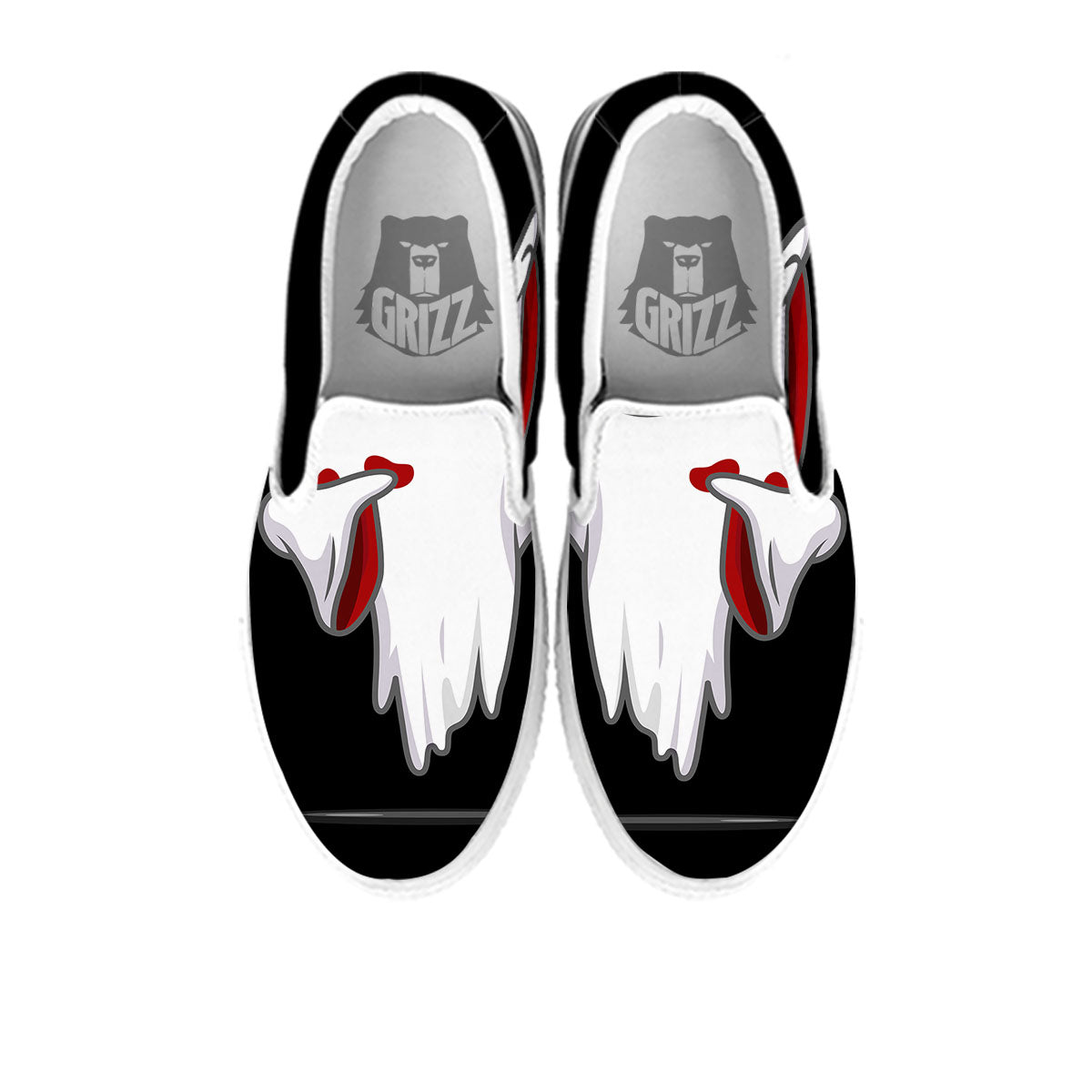 Cute Ghost Dap Print White Slip On Shoes-grizzshop