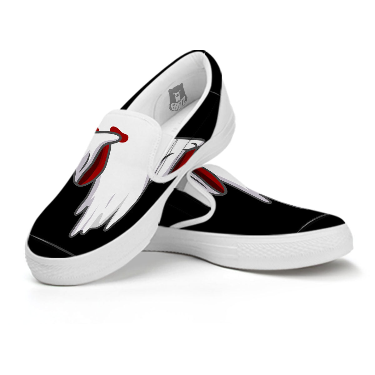 Cute Ghost Dap Print White Slip On Shoes-grizzshop
