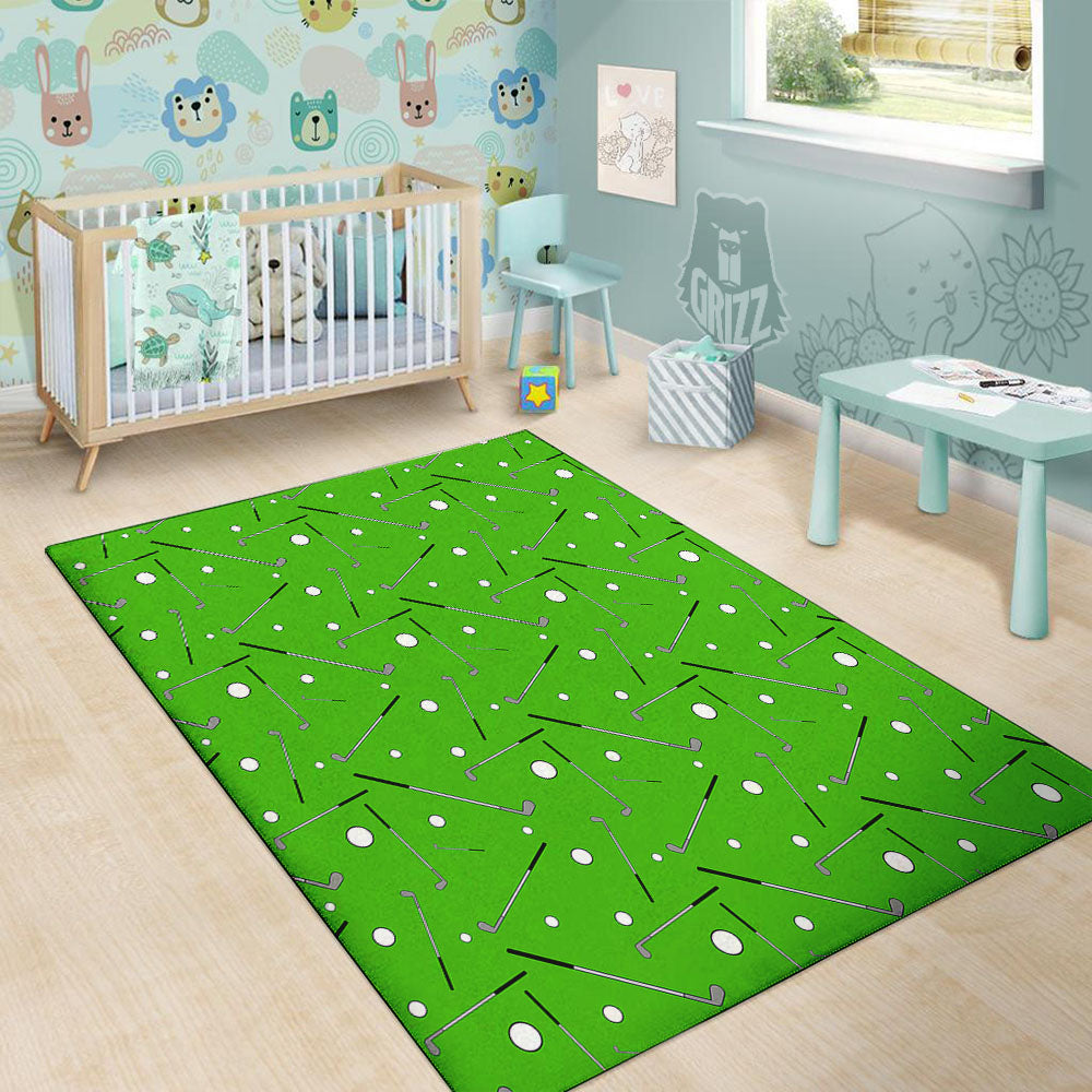 Cute Golf Print Pattern Floor Mat-grizzshop