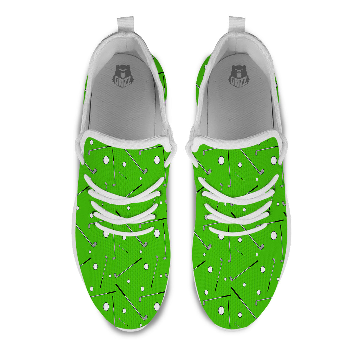 Cute Golf Print Pattern White Athletic Shoes-grizzshop