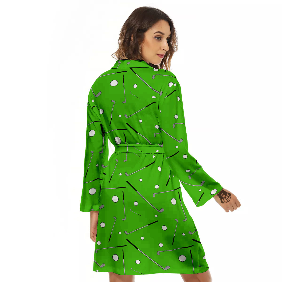 Cute Golf Print Pattern Women's Robe-grizzshop