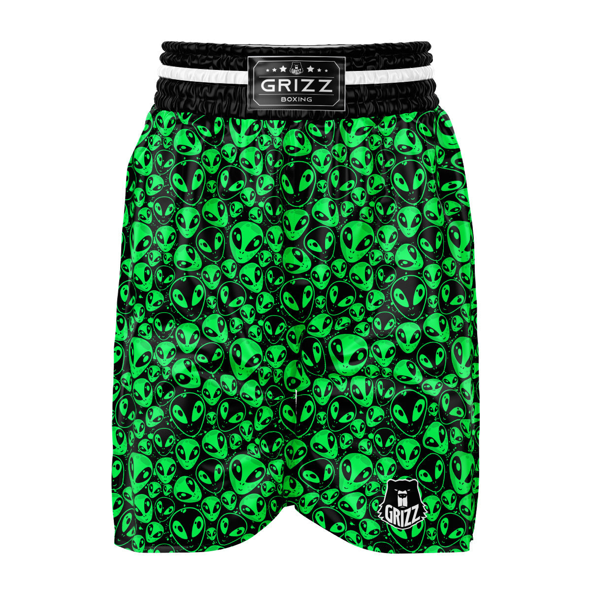 Cute Green Alien Print Pattern Boxing Shorts-grizzshop
