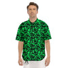 Cute Green Alien Print Pattern Men's Short Sleeve Shirts-grizzshop