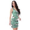 Cute Green Doodle Cat Print Bodycon Dress-grizzshop