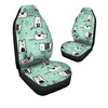 Cute Green Doodle Cat Print Car Seat Covers-grizzshop