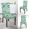 Cute Green Doodle Cat Print Chair Cover-grizzshop