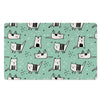 Cute Green Doodle Cat Print Door Mat-grizzshop