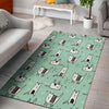 Cute Green Doodle Cat Print Floor Mat-grizzshop