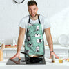 Cute Green Doodle Cat Print Men's Apron-grizzshop