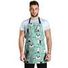 Cute Green Doodle Cat Print Men's Apron-grizzshop