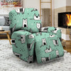 Cute Green Doodle Cat Print Recliner Cover-grizzshop