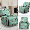 Cute Green Doodle Cat Print Recliner Cover-grizzshop