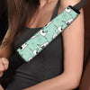 Cute Green Doodle Cat Print Seat Belt Cover-grizzshop