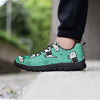 Cute Green Doodle Cat Print Women's Sneakers-grizzshop