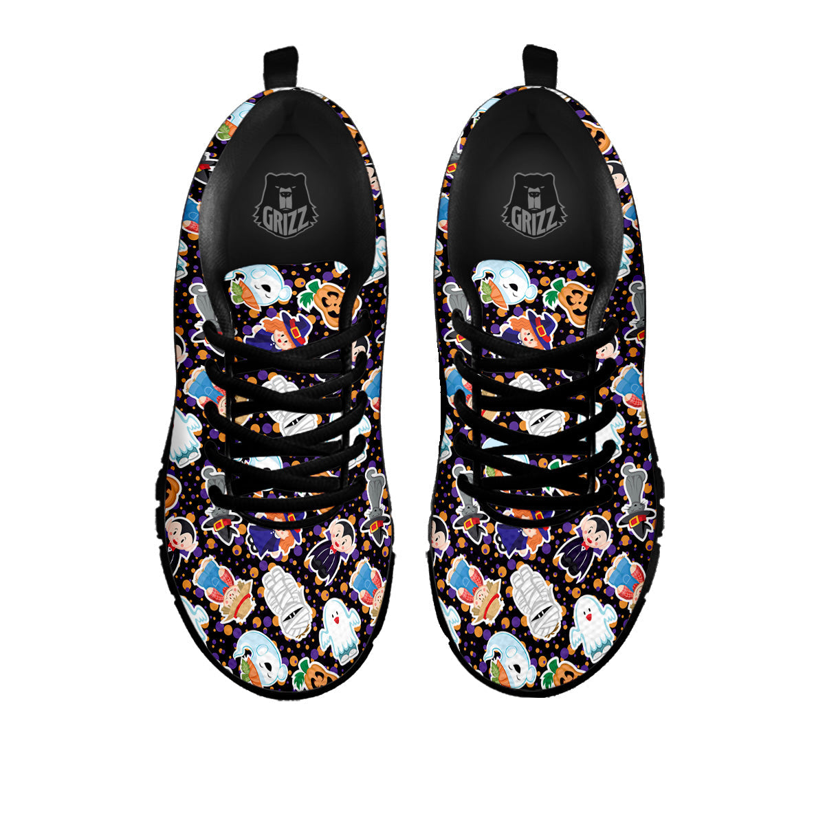 Cute Halloween Print Pattern Black Sneaker-grizzshop