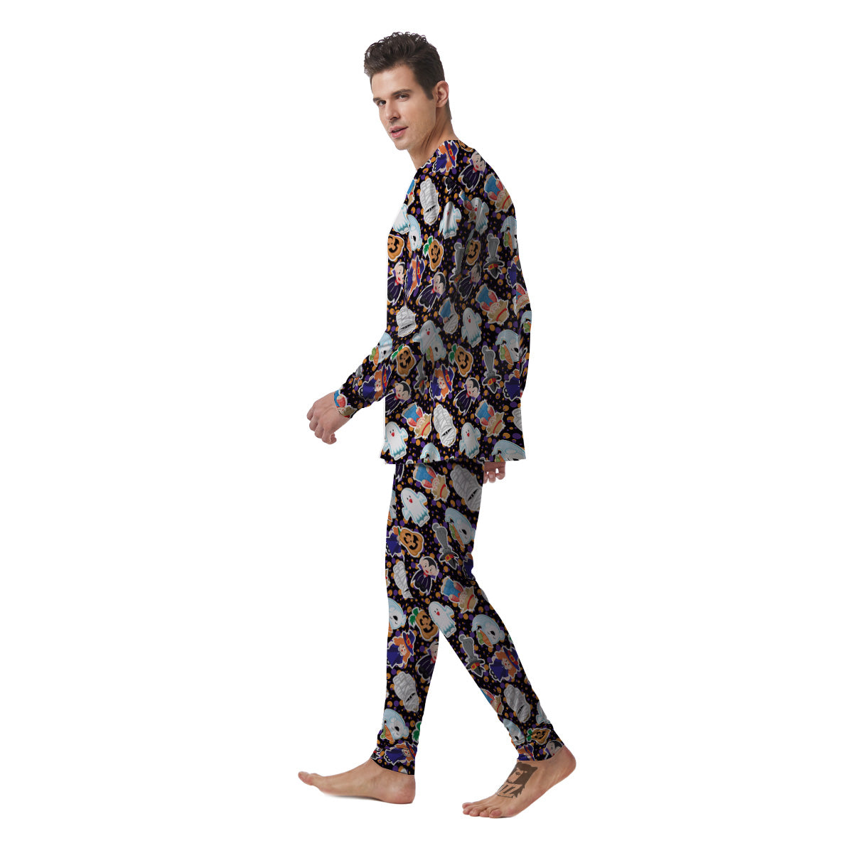 Cute Halloween Print Pattern Men's Pajamas-grizzshop