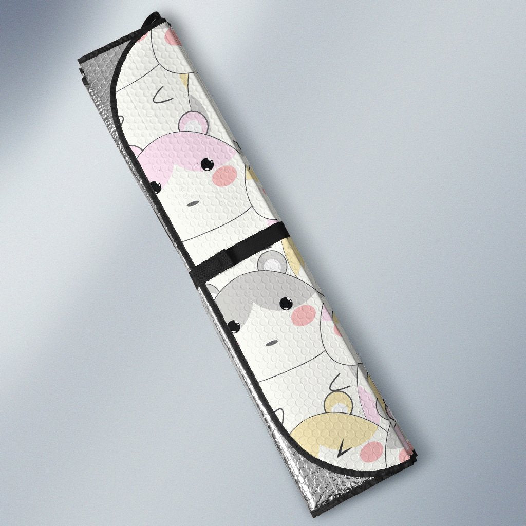 Cute Hamster Pattern Print Car Sun Shade-grizzshop