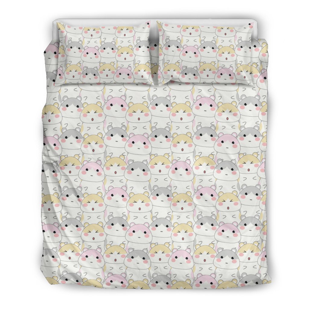 Cute Hamster Pattern Print Duvet Cover Bedding Set-grizzshop