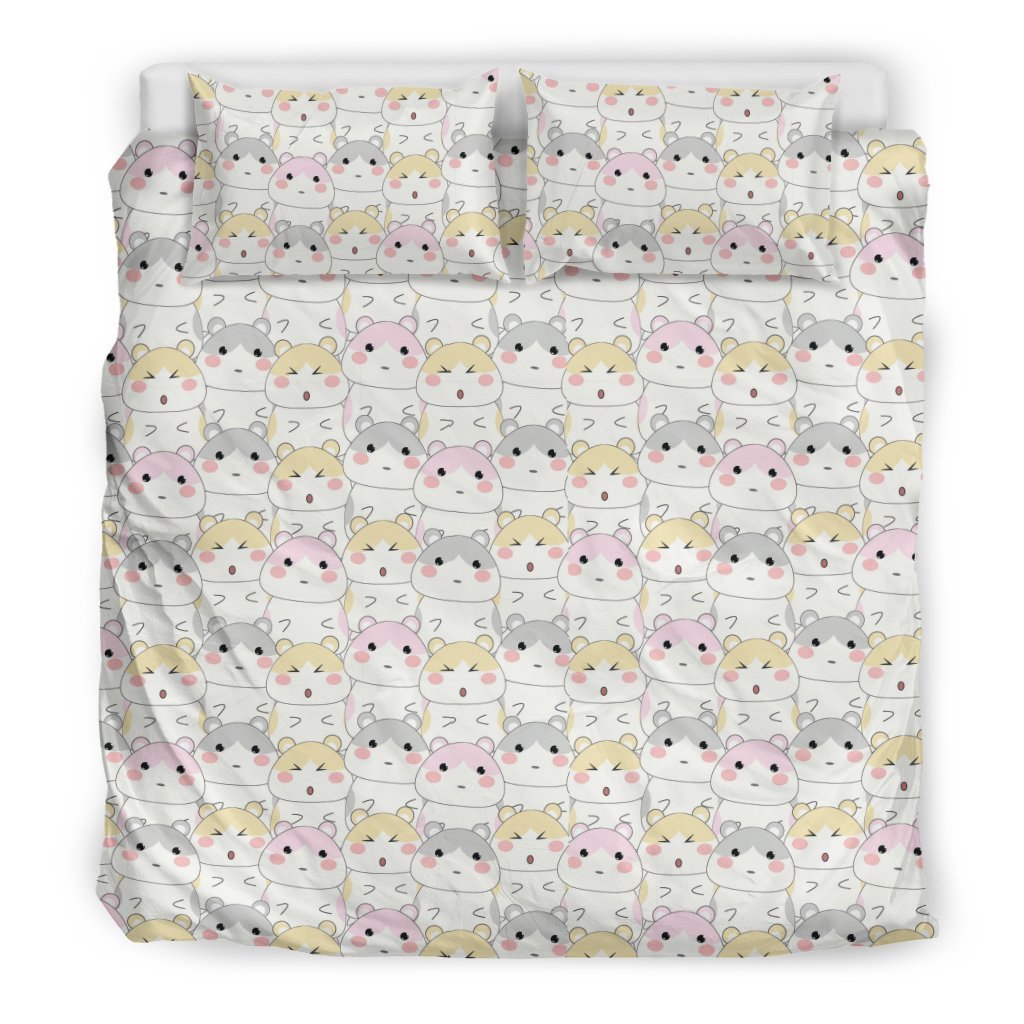 Cute Hamster Pattern Print Duvet Cover Bedding Set-grizzshop