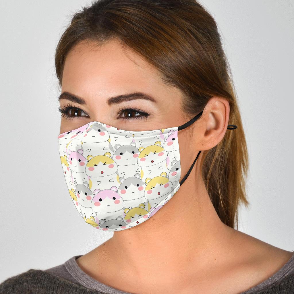 Cute Hamster Pattern Print Face Mask-grizzshop