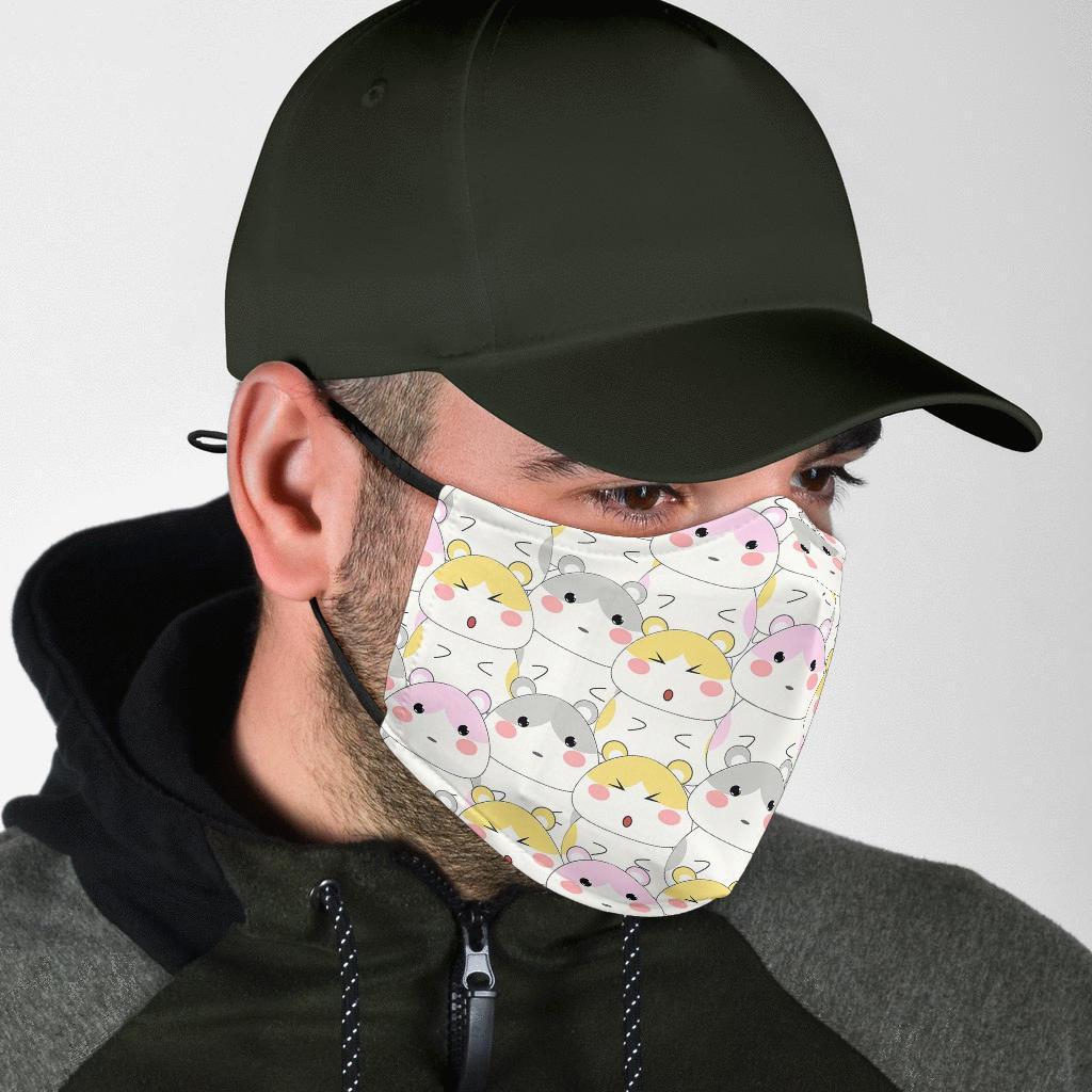 Cute Hamster Pattern Print Face Mask-grizzshop