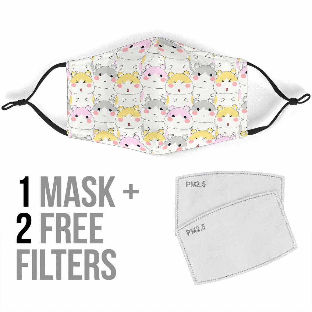 Cute Hamster Pattern Print Face Mask-grizzshop