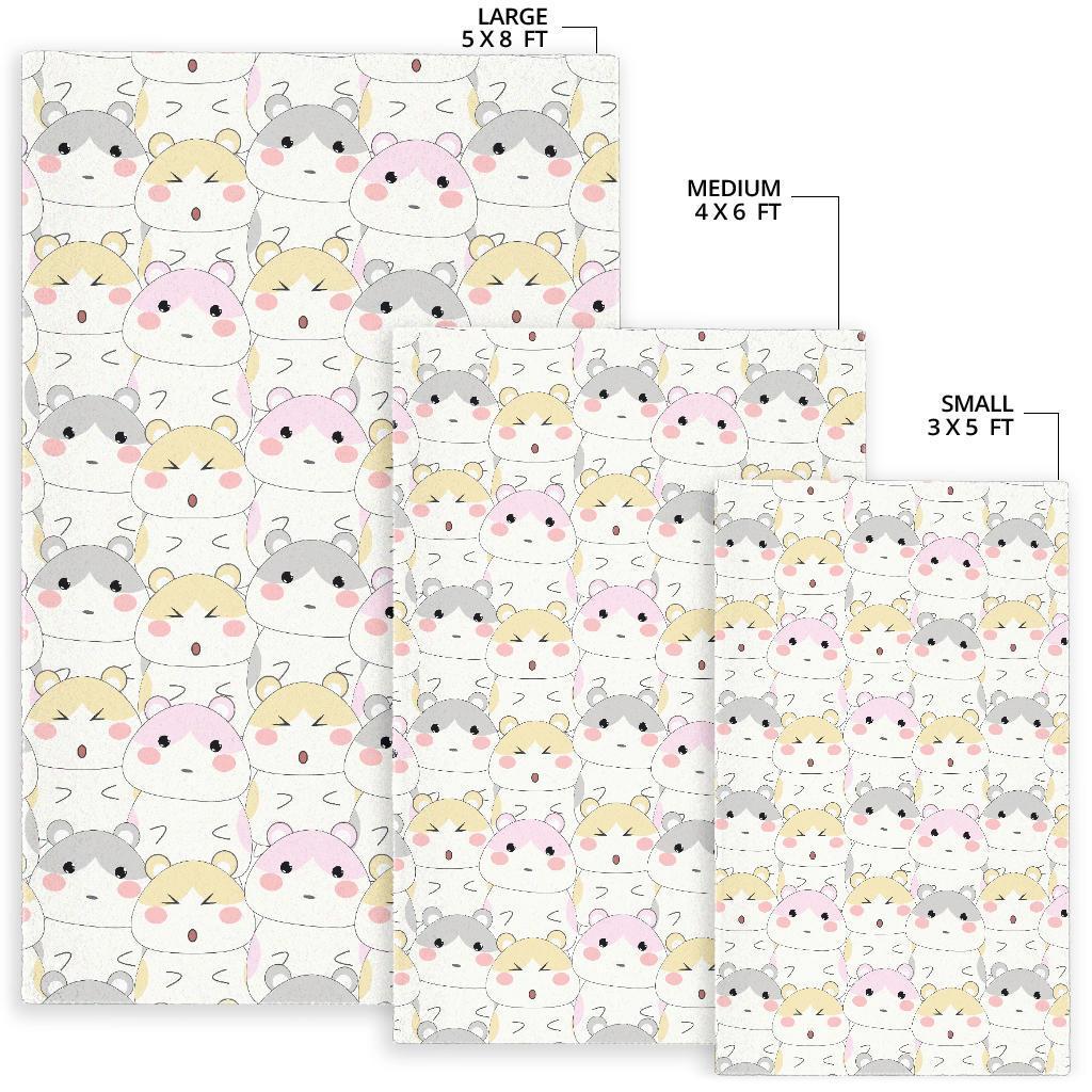 Cute Hamster Pattern Print Floor Mat-grizzshop