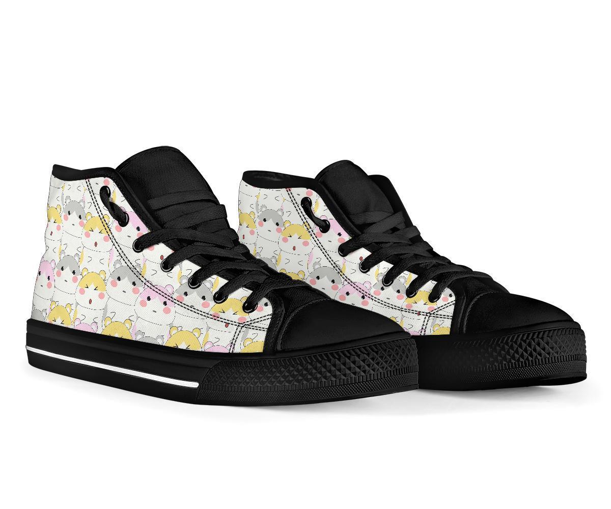 Cute Hamster Pattern Print Men Women's High Top Shoes-grizzshop