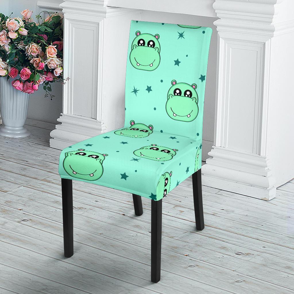 Cute Hippo Pattern Print Chair Cover-grizzshop