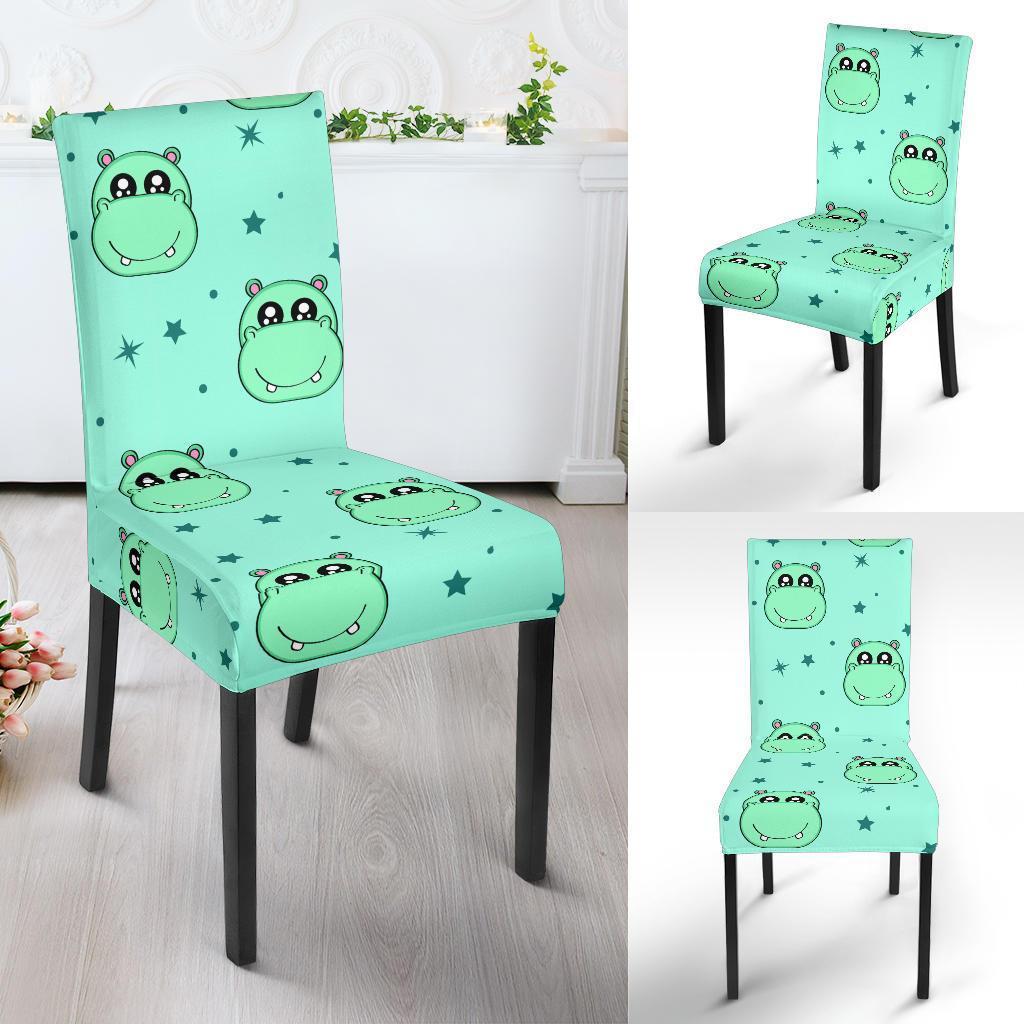 Cute Hippo Pattern Print Chair Cover-grizzshop