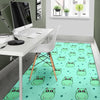 Cute Hippo Pattern Print Floor Mat-grizzshop