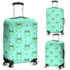 Cute Hippo Pattern Print Luggage Cover Protector-grizzshop