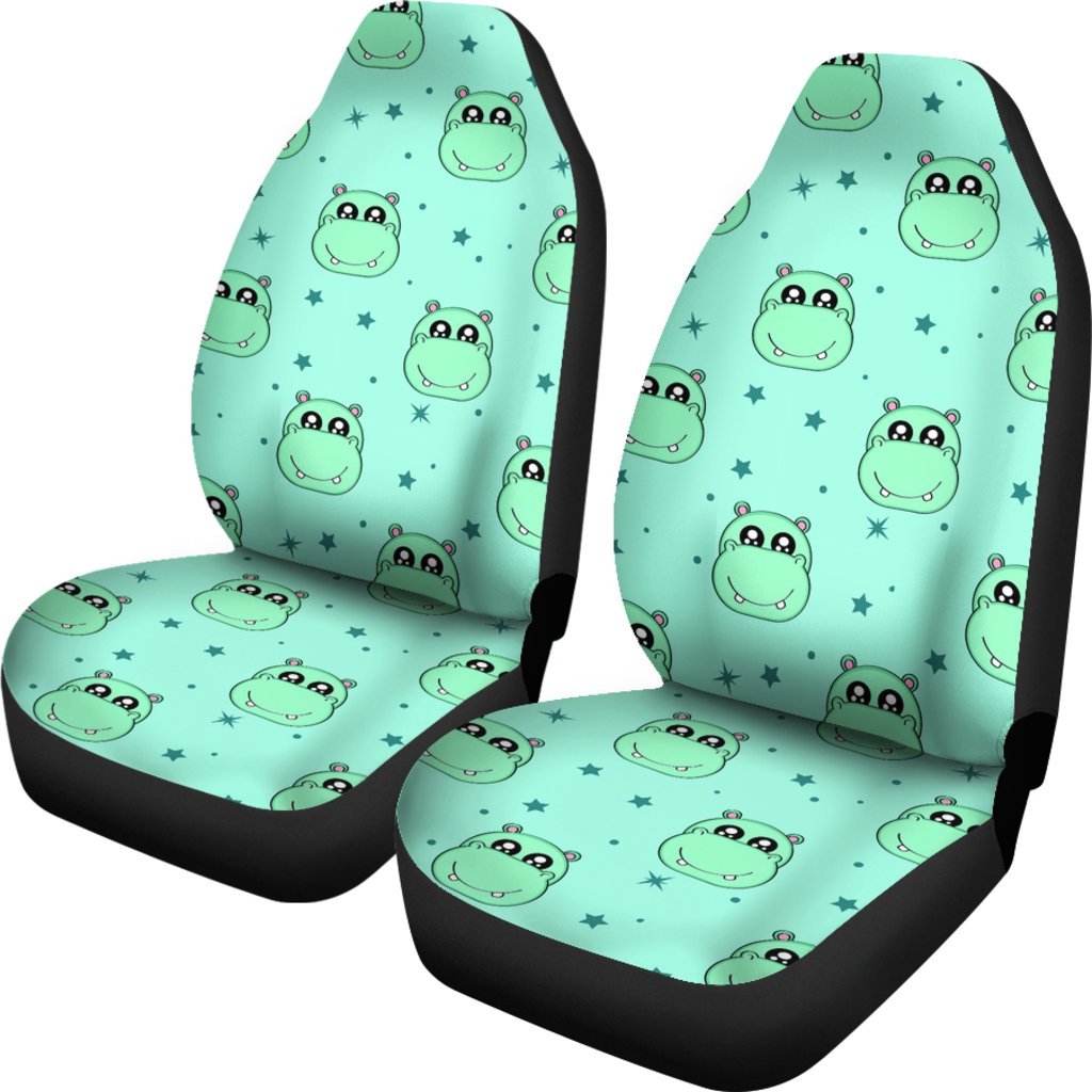 Cute Hippo Pattern Print Universal Fit Car Seat Covers-grizzshop