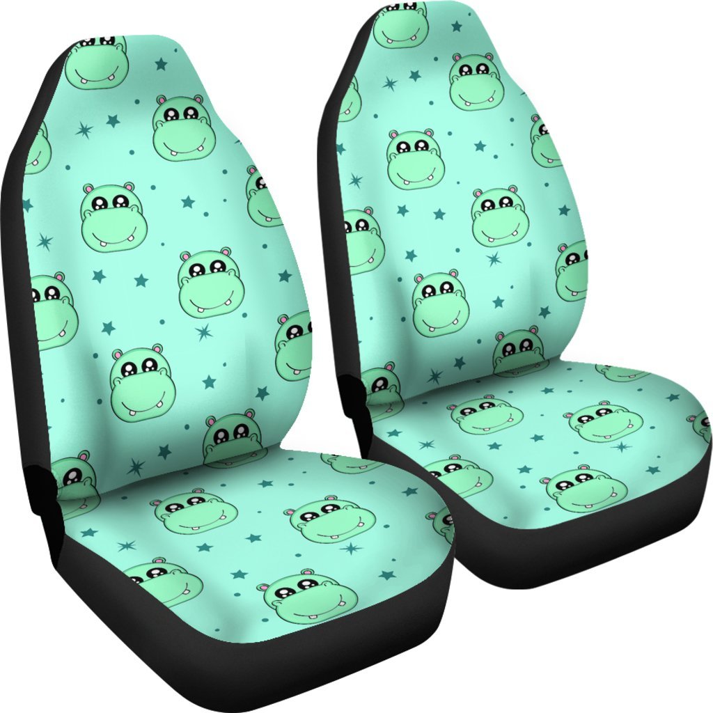 Cute Hippo Pattern Print Universal Fit Car Seat Covers-grizzshop