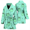 Cute Hippo Pattern Print Women Long Robe-grizzshop