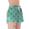 Cute Hippo Pattern Print Women's Shorts-grizzshop