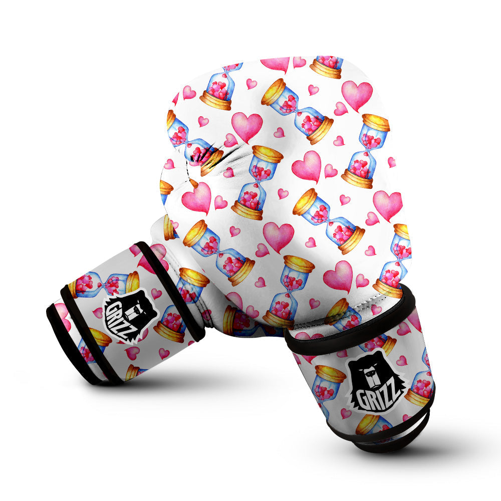 Cute Hourglass Hearts Print Pattern Boxing Gloves-grizzshop