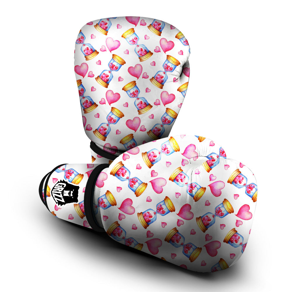 Cute Hourglass Hearts Print Pattern Boxing Gloves-grizzshop