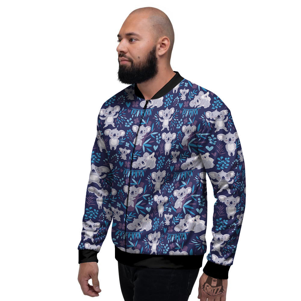 Cute Koala Print Pattern Men's Bomber Jacket-grizzshop