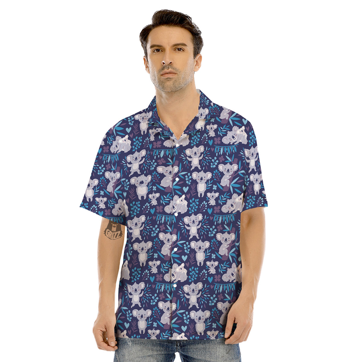 Cute Koala Print Pattern Men's Hawaiian Shirt-grizzshop