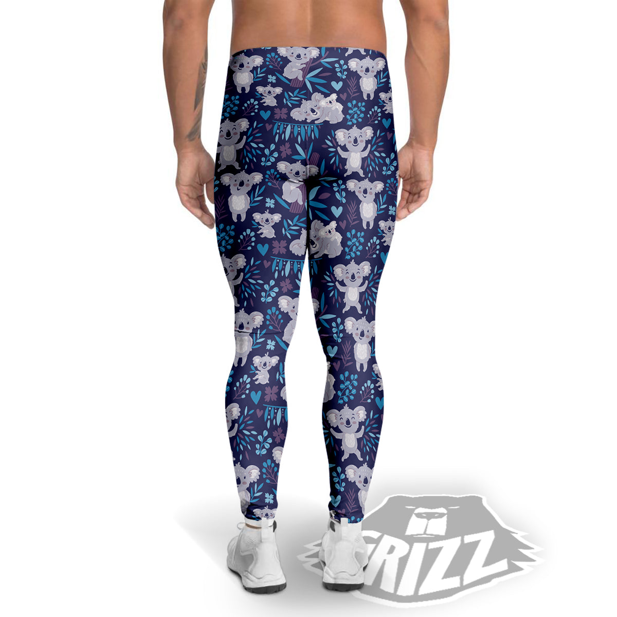 Cute Koala Print Pattern Men's Leggings-grizzshop