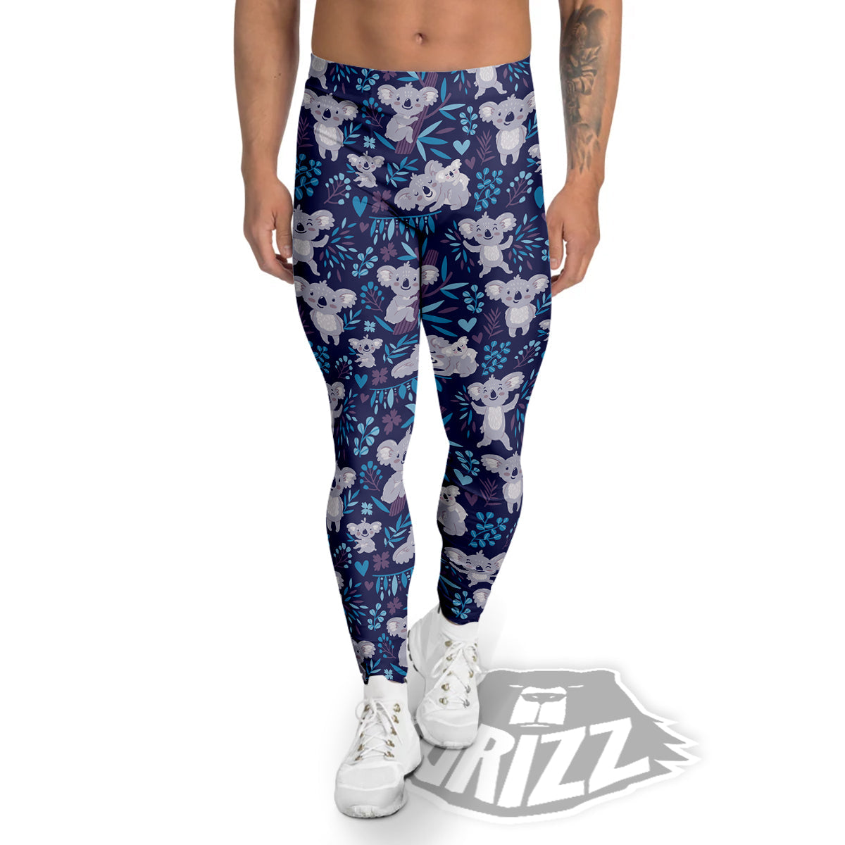 Cute Koala Print Pattern Men's Leggings-grizzshop