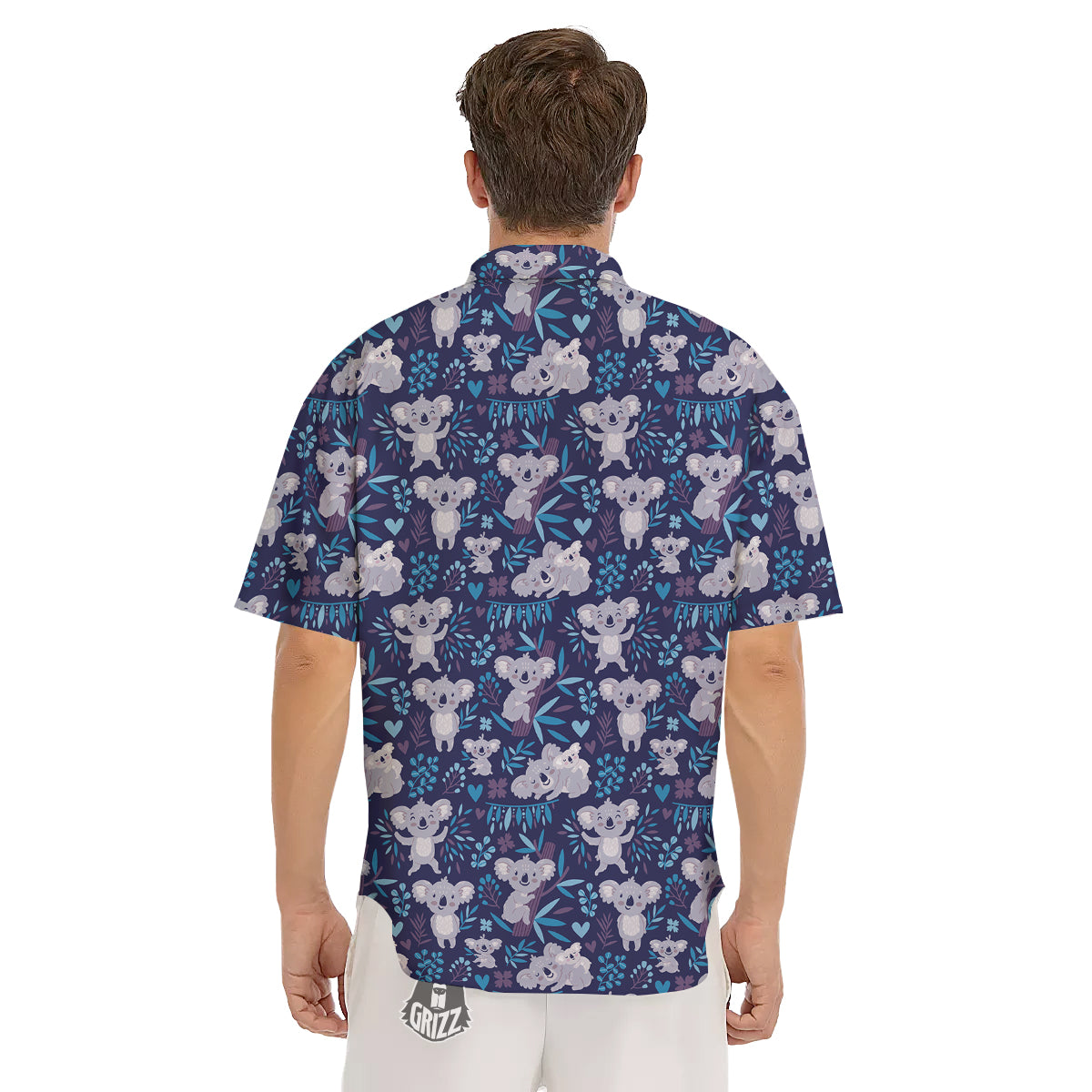 Cute Koala Print Pattern Men's Short Sleeve Shirts-grizzshop